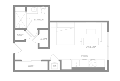 Studio E Floor Plan
